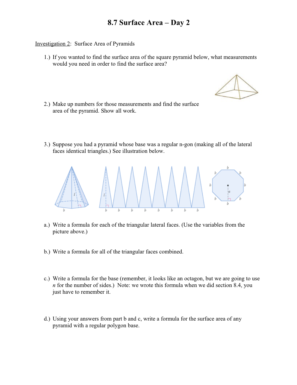 8.7 Surface Area Day 2