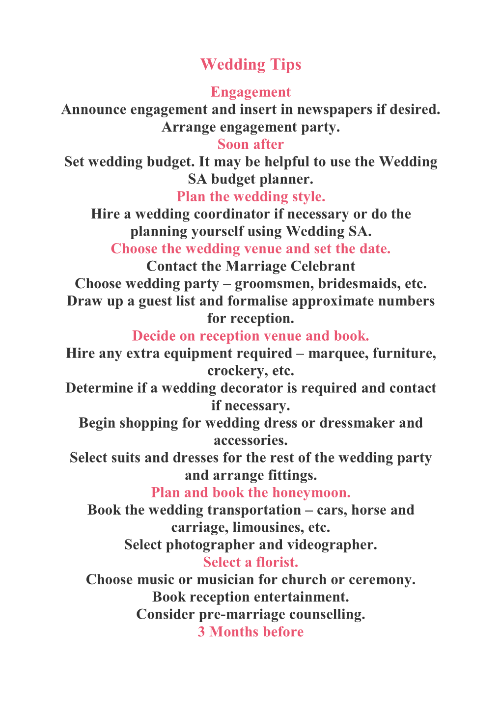 Wedding Tips