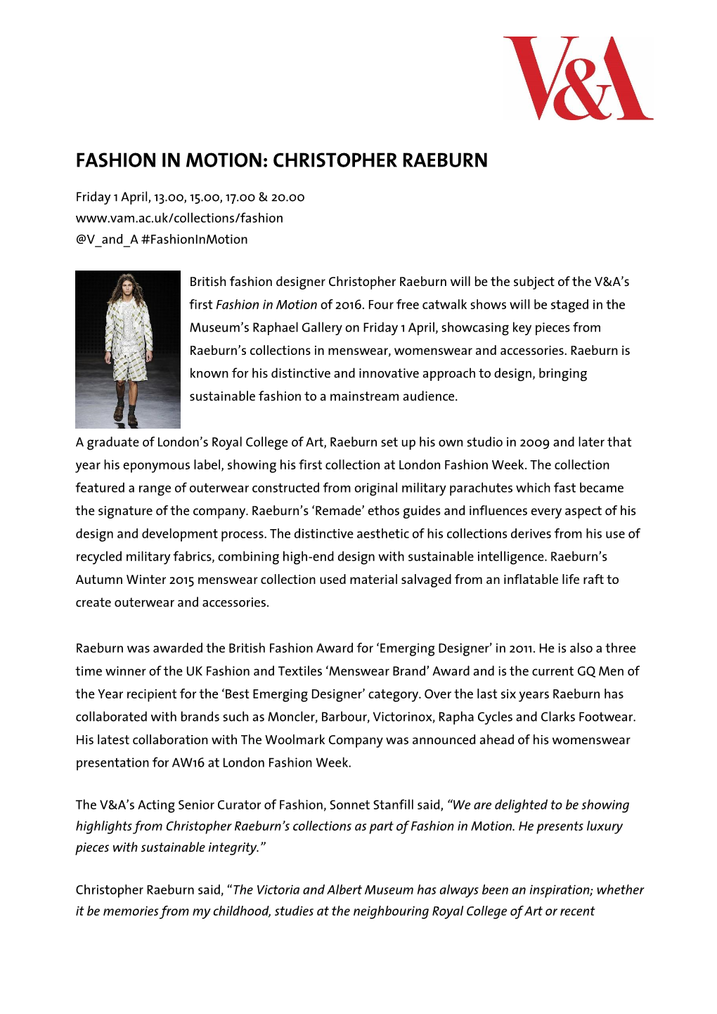 Fashion in Motion: Christopher Raeburn