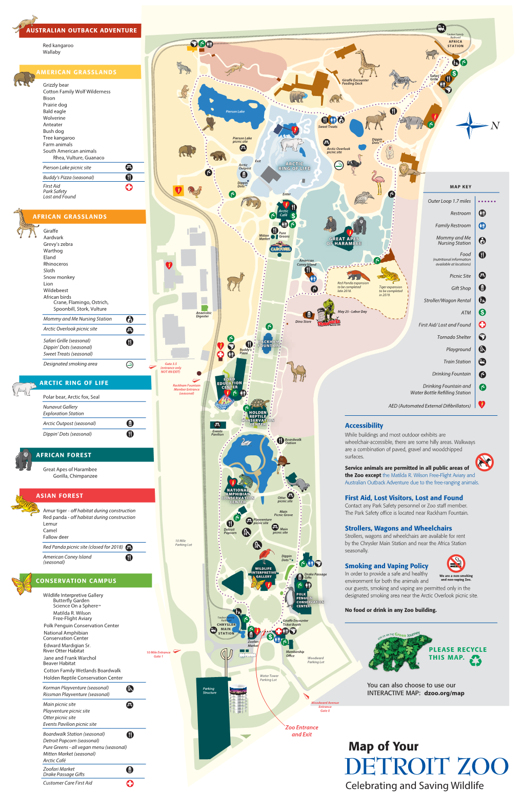 Map of Your Mitten Market (Seasonal) Arctic Café Zoofari Market Drake Passage Gifts Customer Care First Aid Celebrating and Saving Wildlife