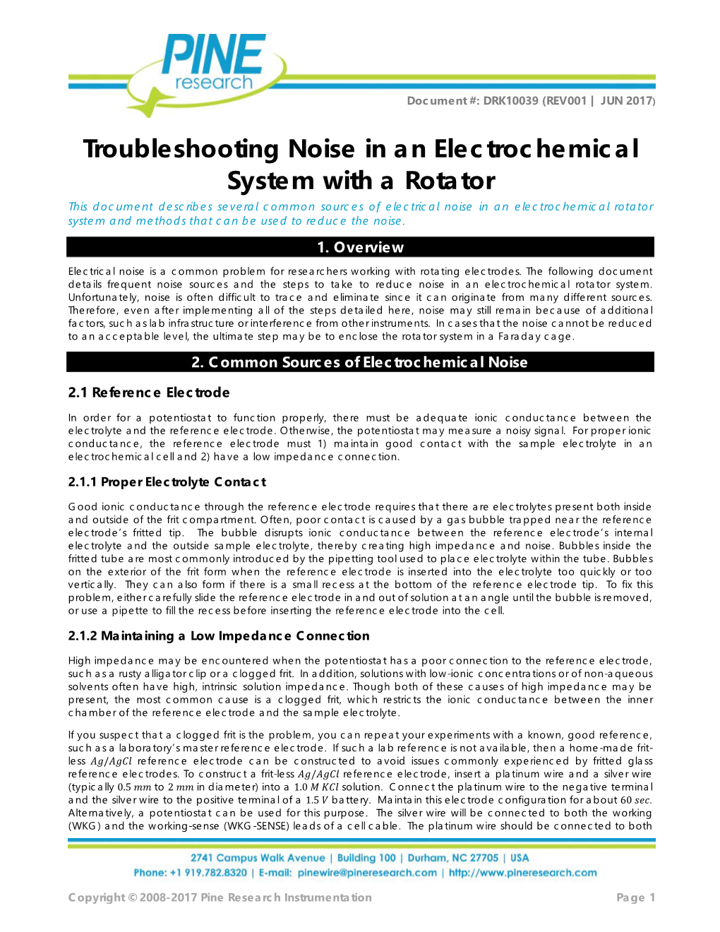 Troubleshooting Noise in an Electrochemical System with A