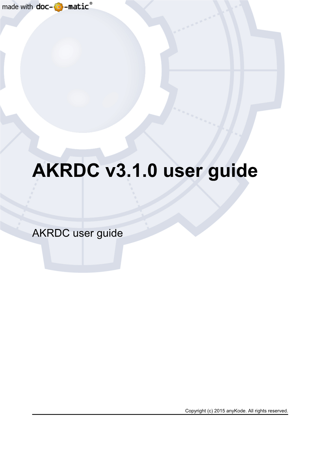 Download AKRDC User Guide