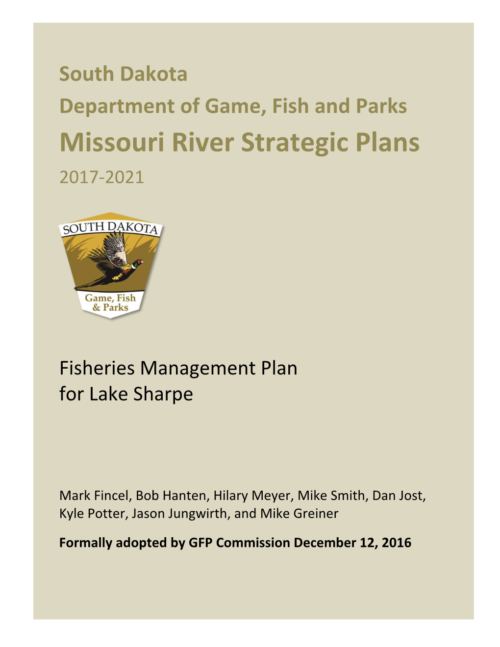 Missouri River Strategic Plans 2017-2021