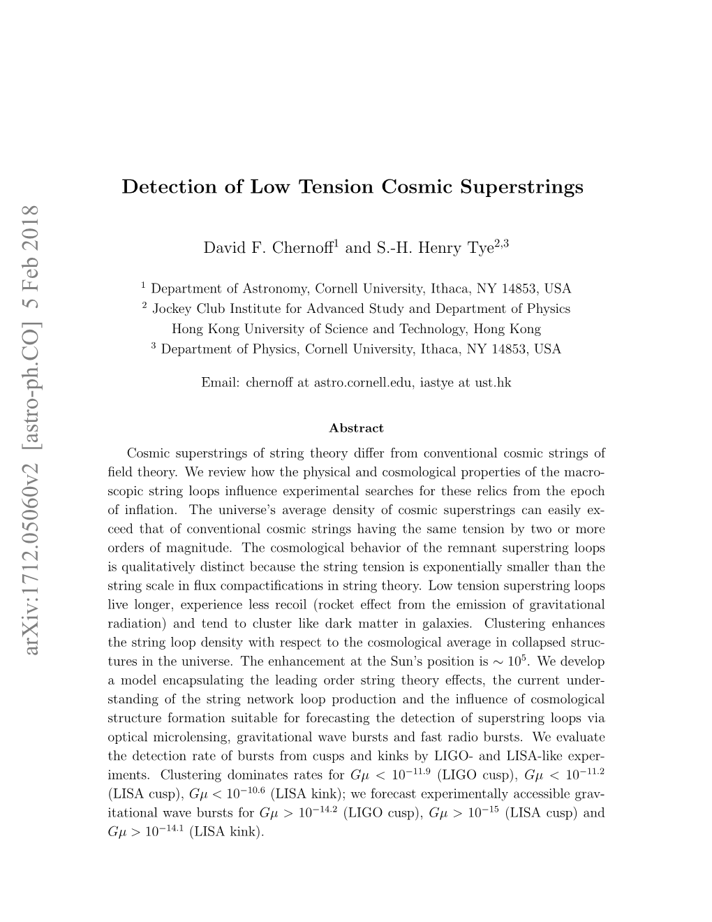 Detection of Low Tension Cosmic Superstrings
