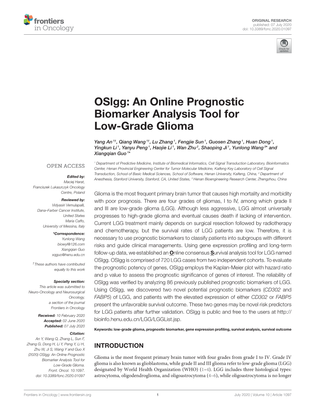 An Online Prognostic Biomarker Analysis Tool for Low-Grade Glioma