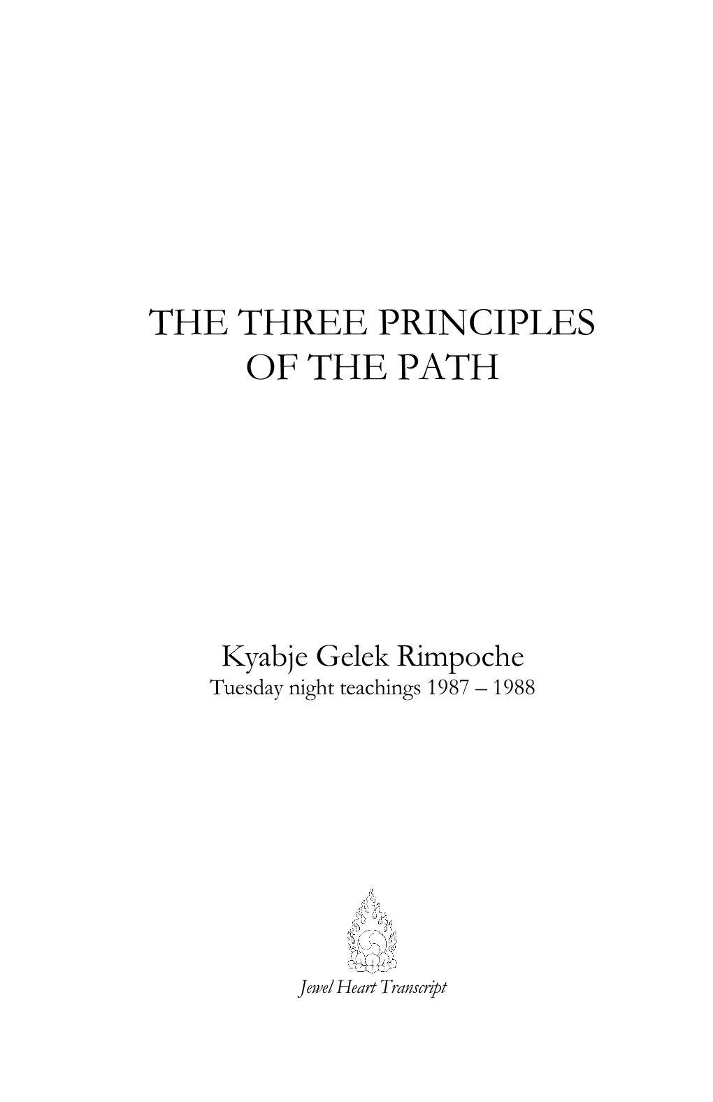 The Three Principles of the Path