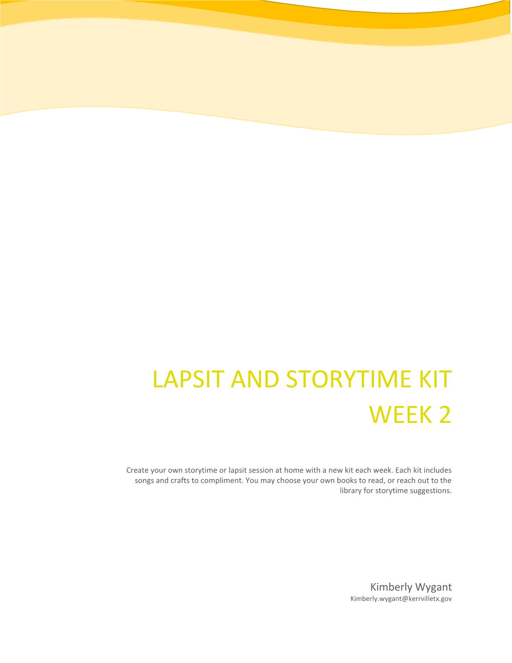 Lapsit and Storytime Kit Week 2