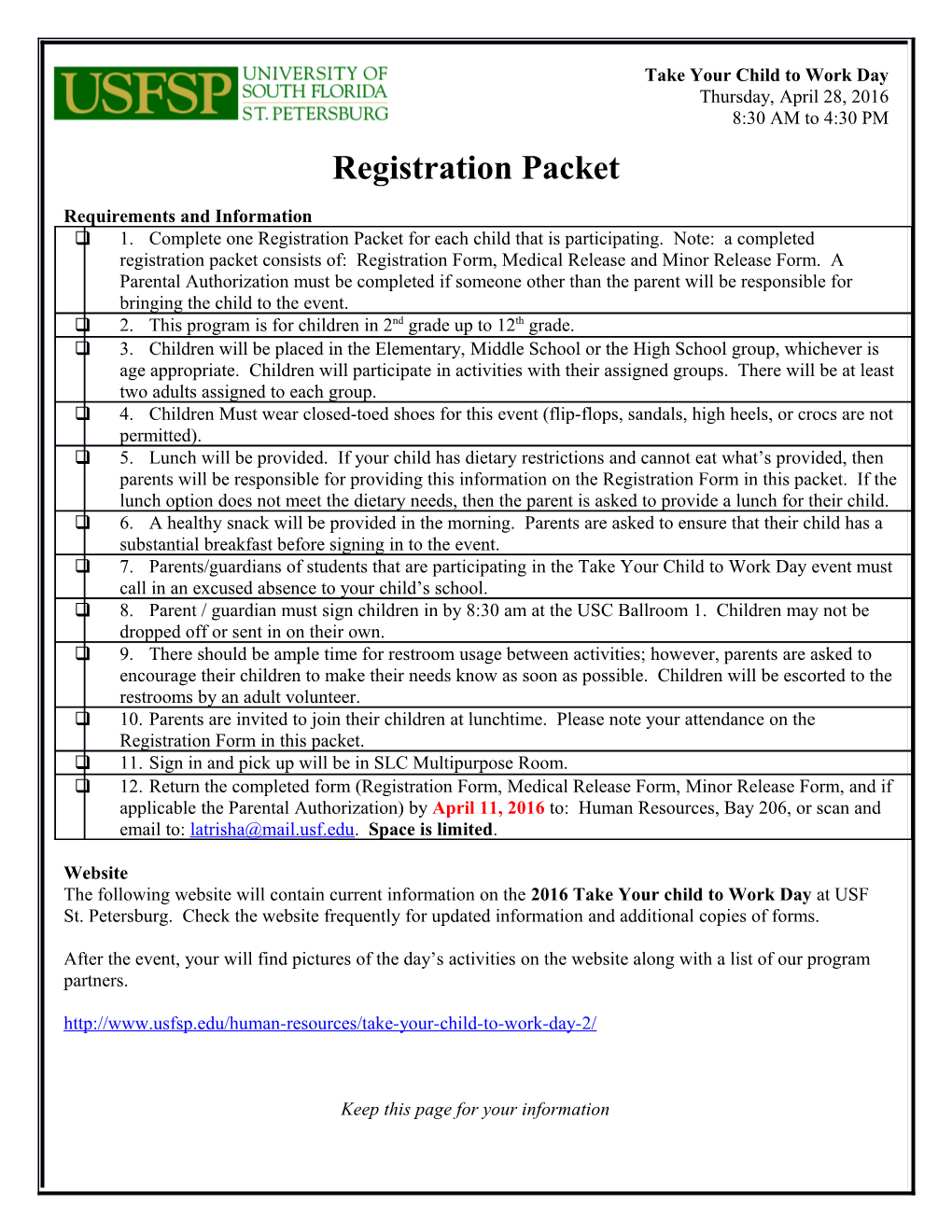 Registration Packet