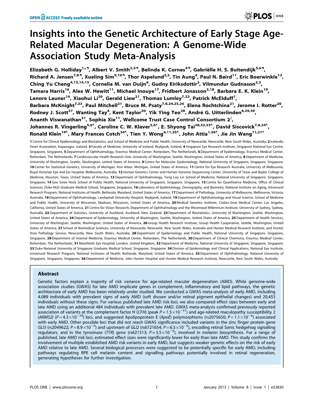 A Genome-Wide Association Study Meta-Analysis