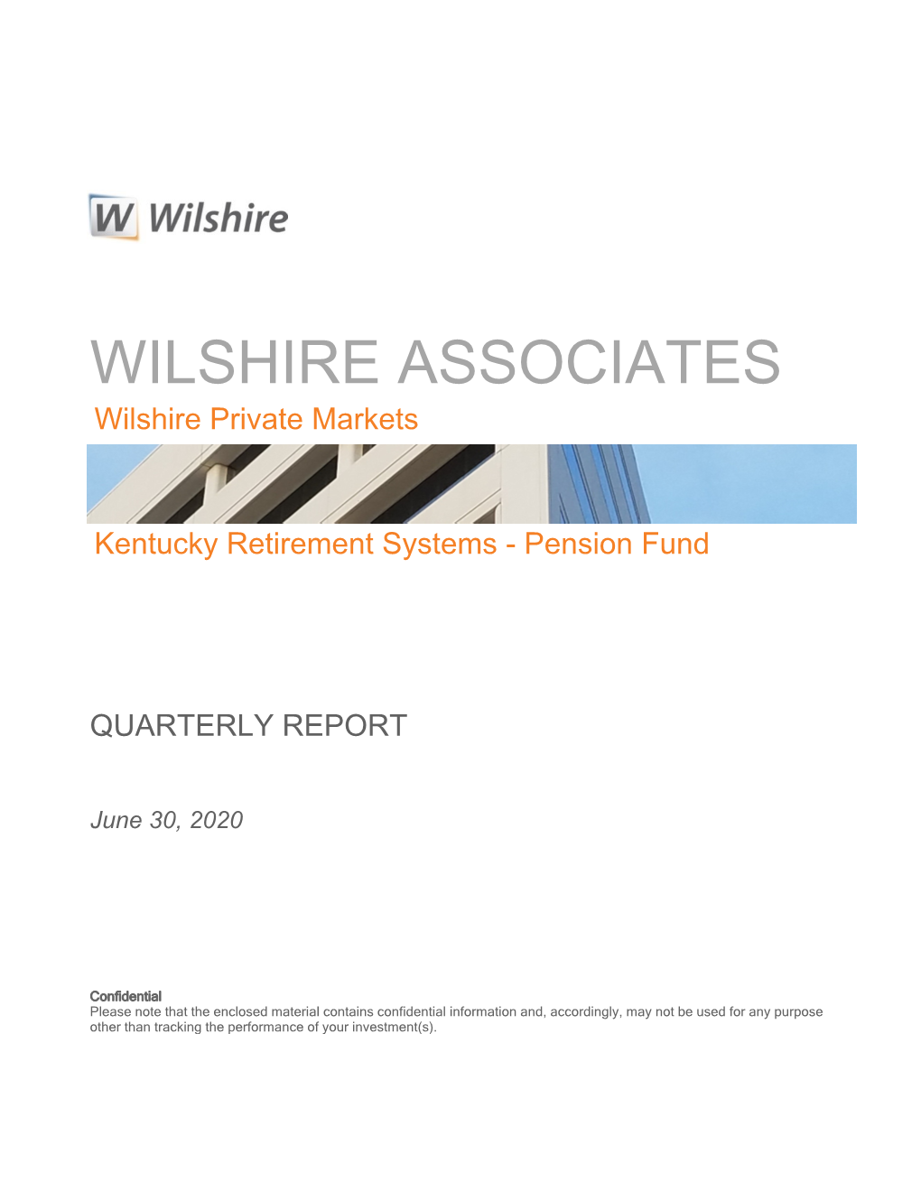 2020 June Wilshire Pension Private Markets Quarterly Report