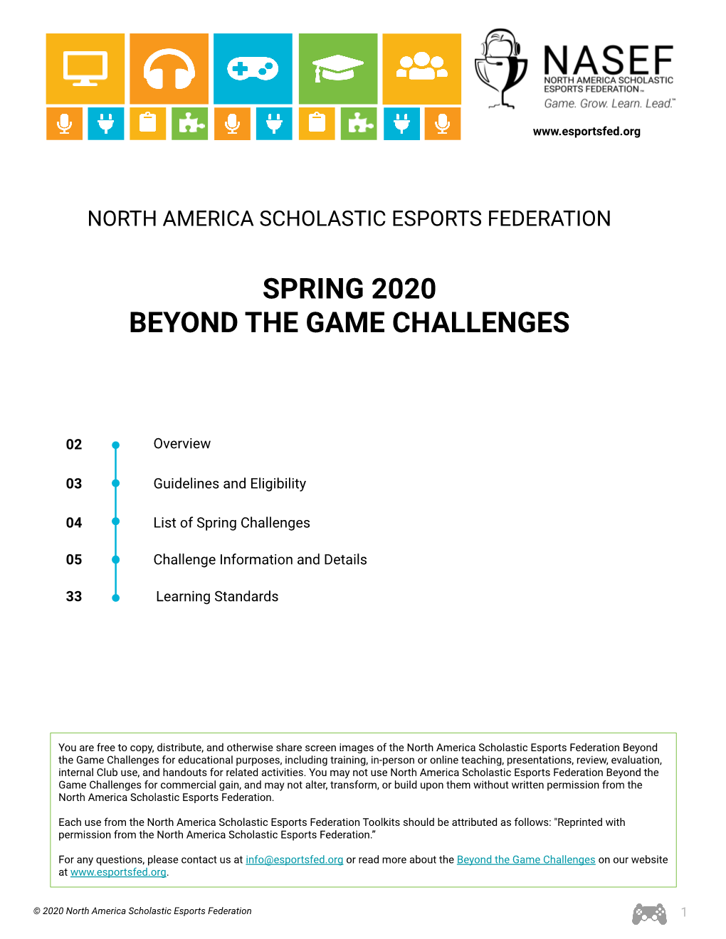 Spring 2020 Beyond the Game Challenges