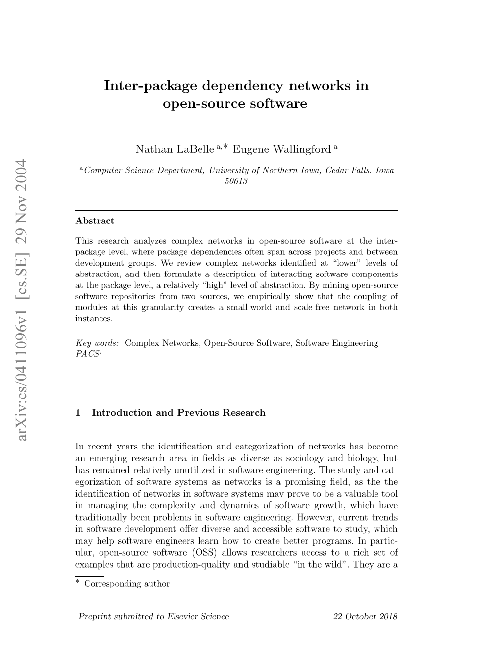 Inter-Package Dependency Networks in Open-Source Software