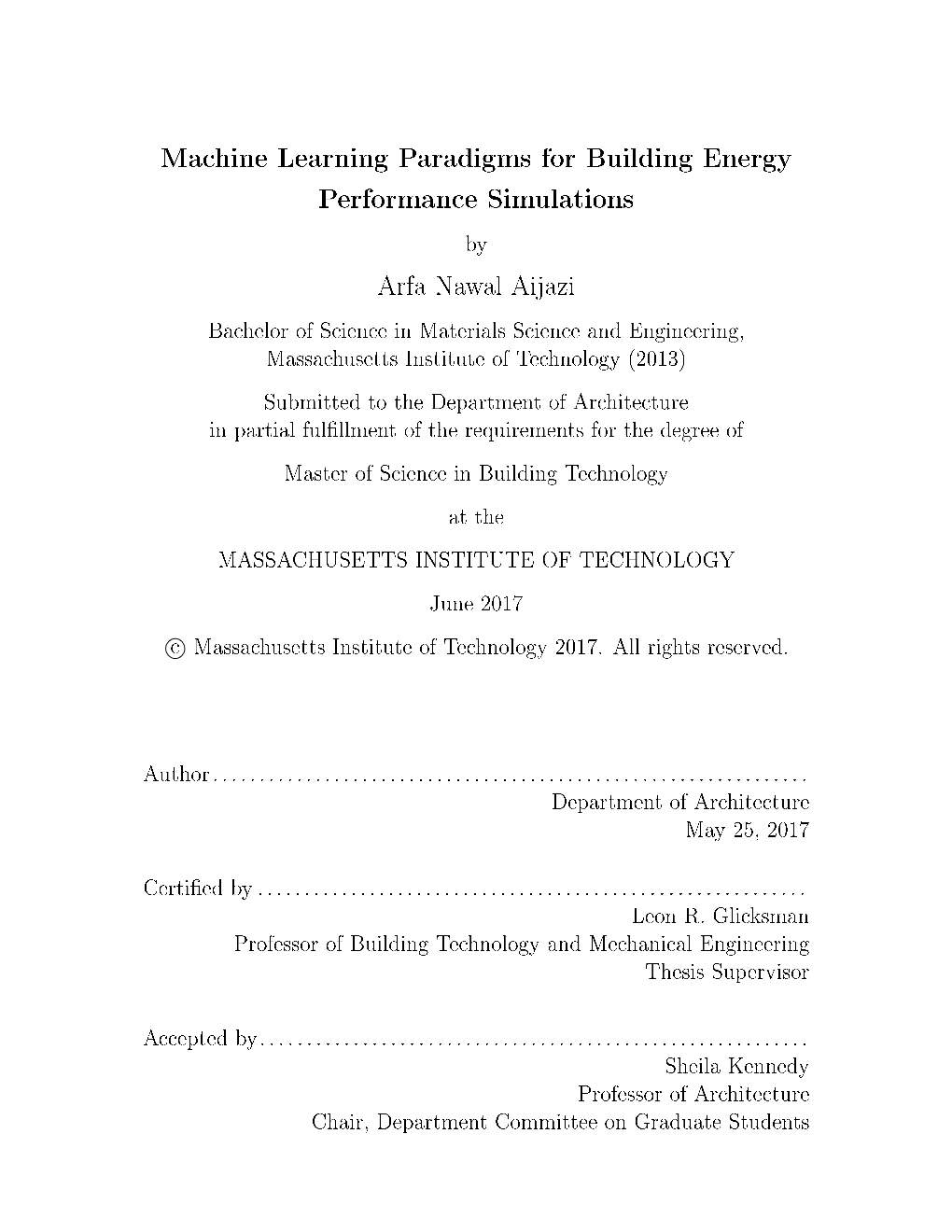 Machine Learning Paradigms for Building Energy Performance