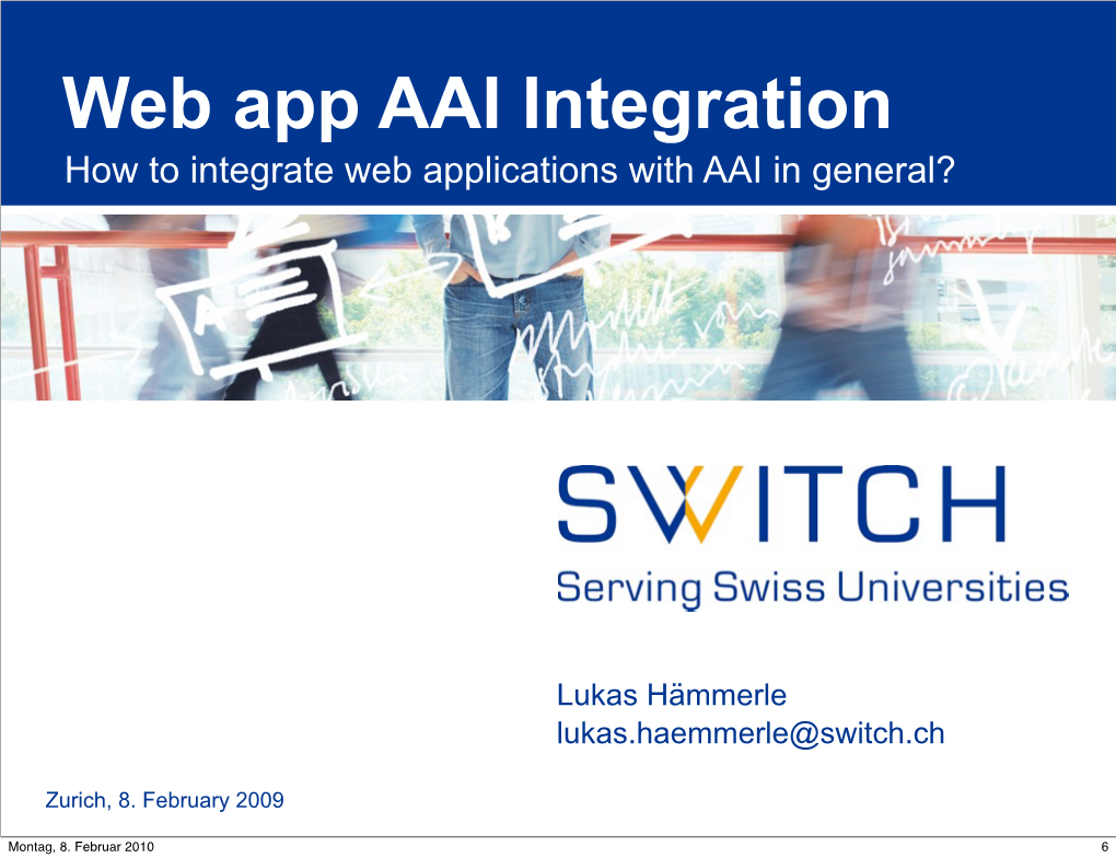 Web App AAI Integration How to Integrate Web Applications with AAI in General?