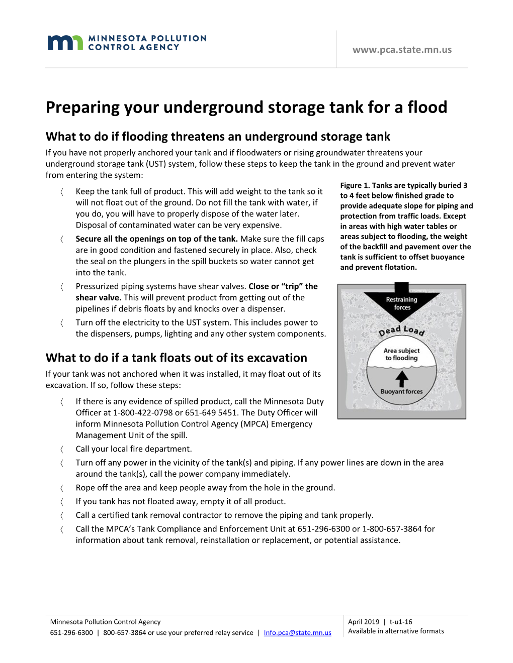 Preparing Your Underground Storage Tank for a Flood (T-U1-16)