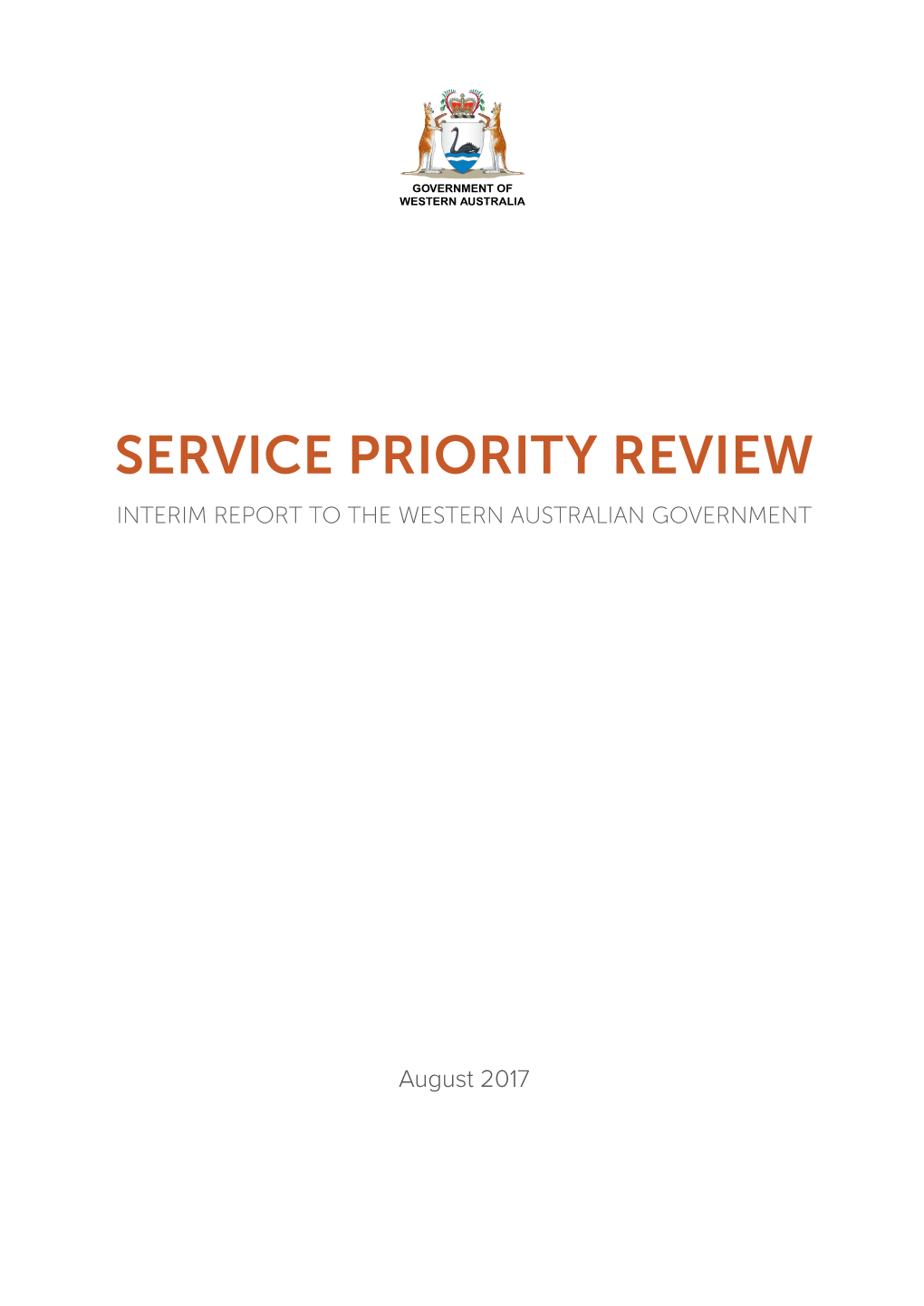 Service Priority Review Interim Report to the Western Australian Government