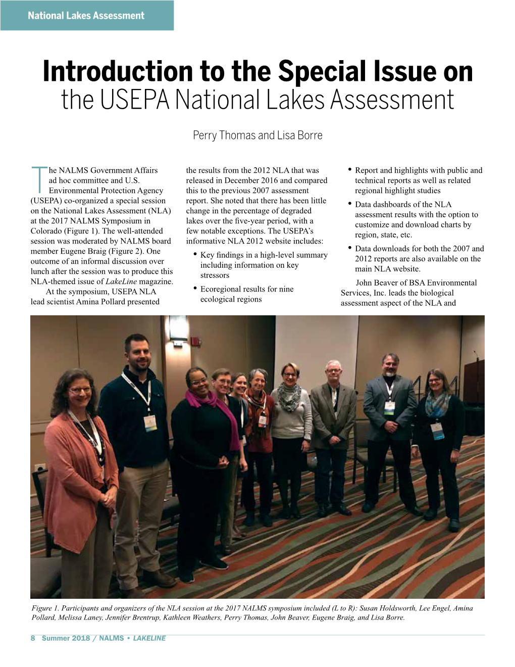 Introduction to the Special Issue on the USEPA National Lakes Assessment