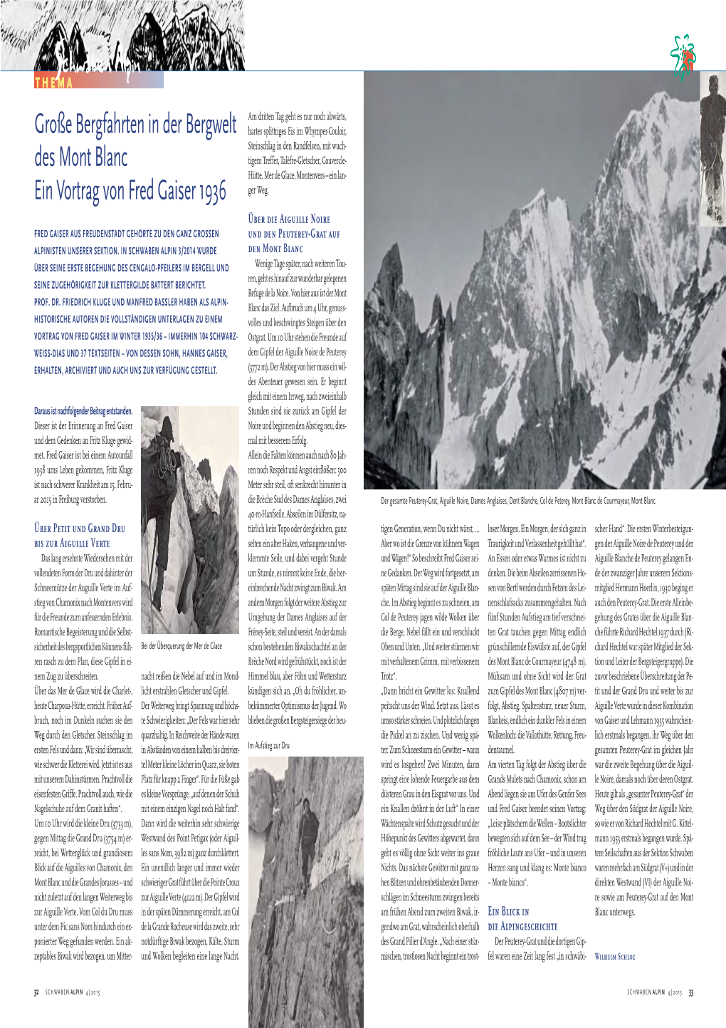 Große Bergfahrten in Der Bergwelt Des Mont Blanc Ein Vortrag Von Fred