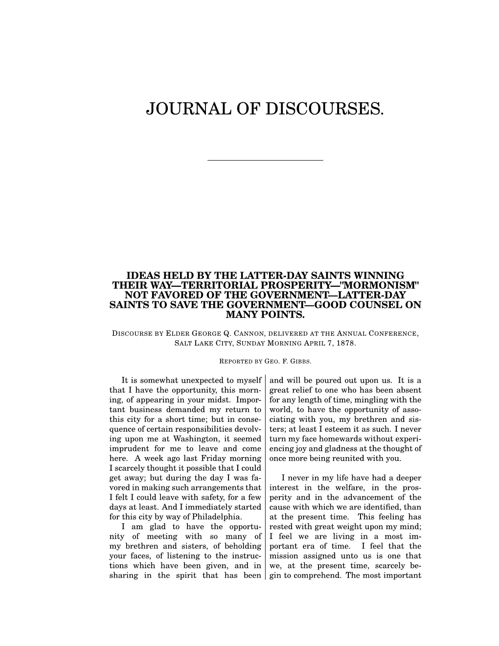 Journal of Discourses