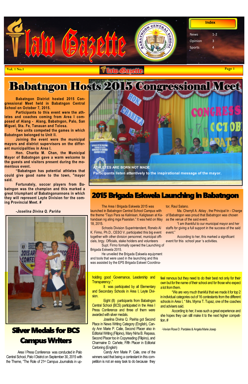 Babatngon Hosts 2015 Congressional Meet