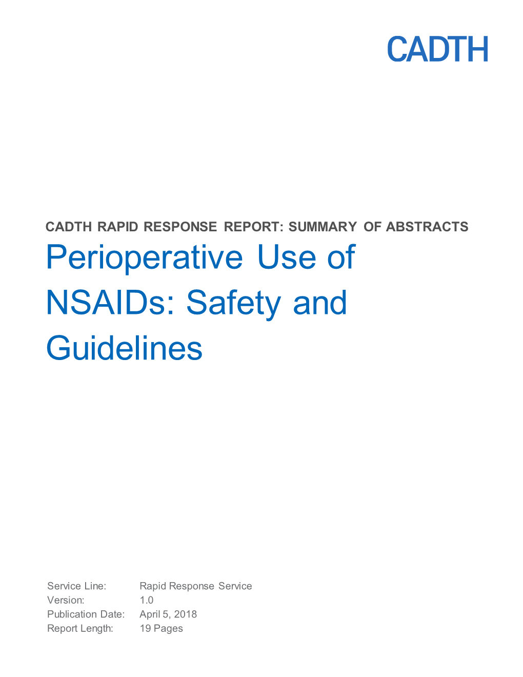 Perioperative Use of Nsaids: Safety and Guidelines