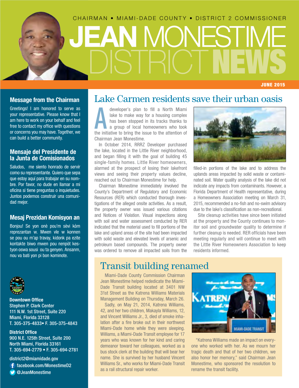 Jeanmonestime JEAN MONESTIME • DISTRICT 2 NEWS