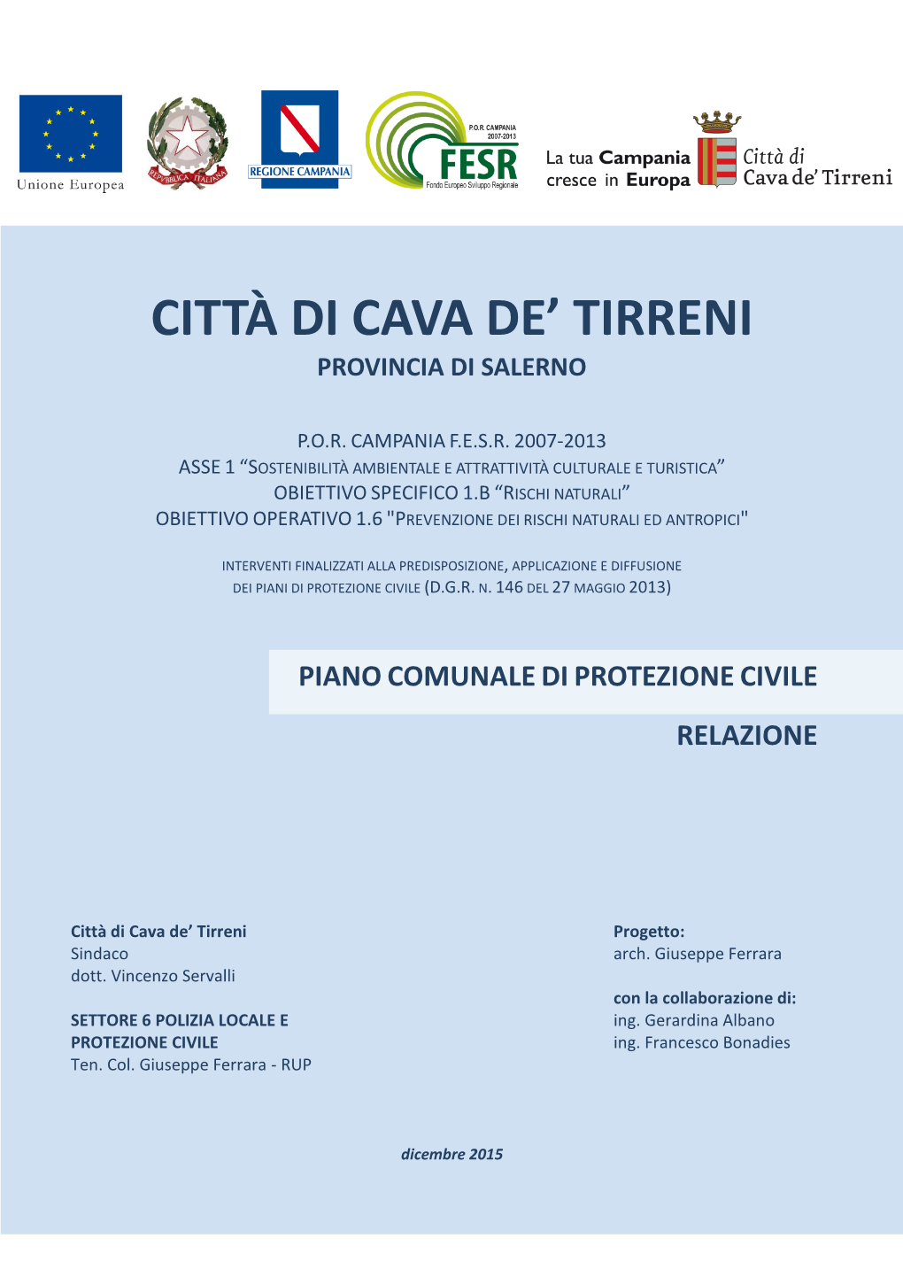 Piano Comunale Protezione Civile