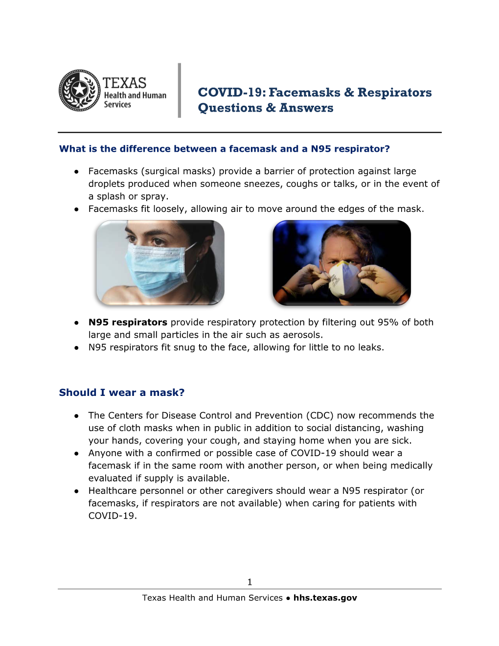 COVID-19 Facemask and Respirator Q&A