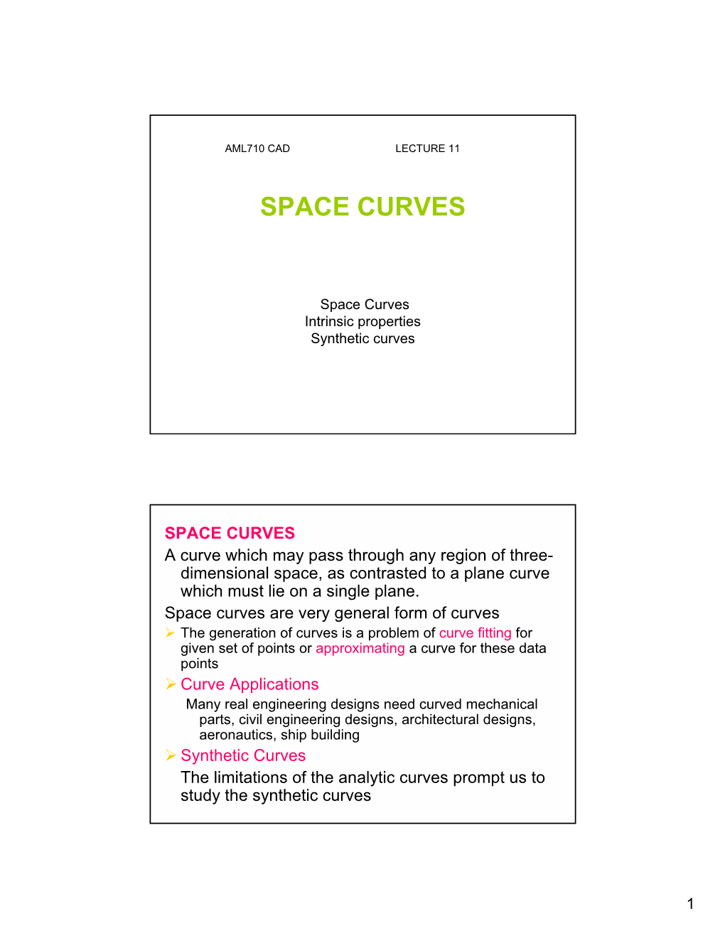 Space Curves