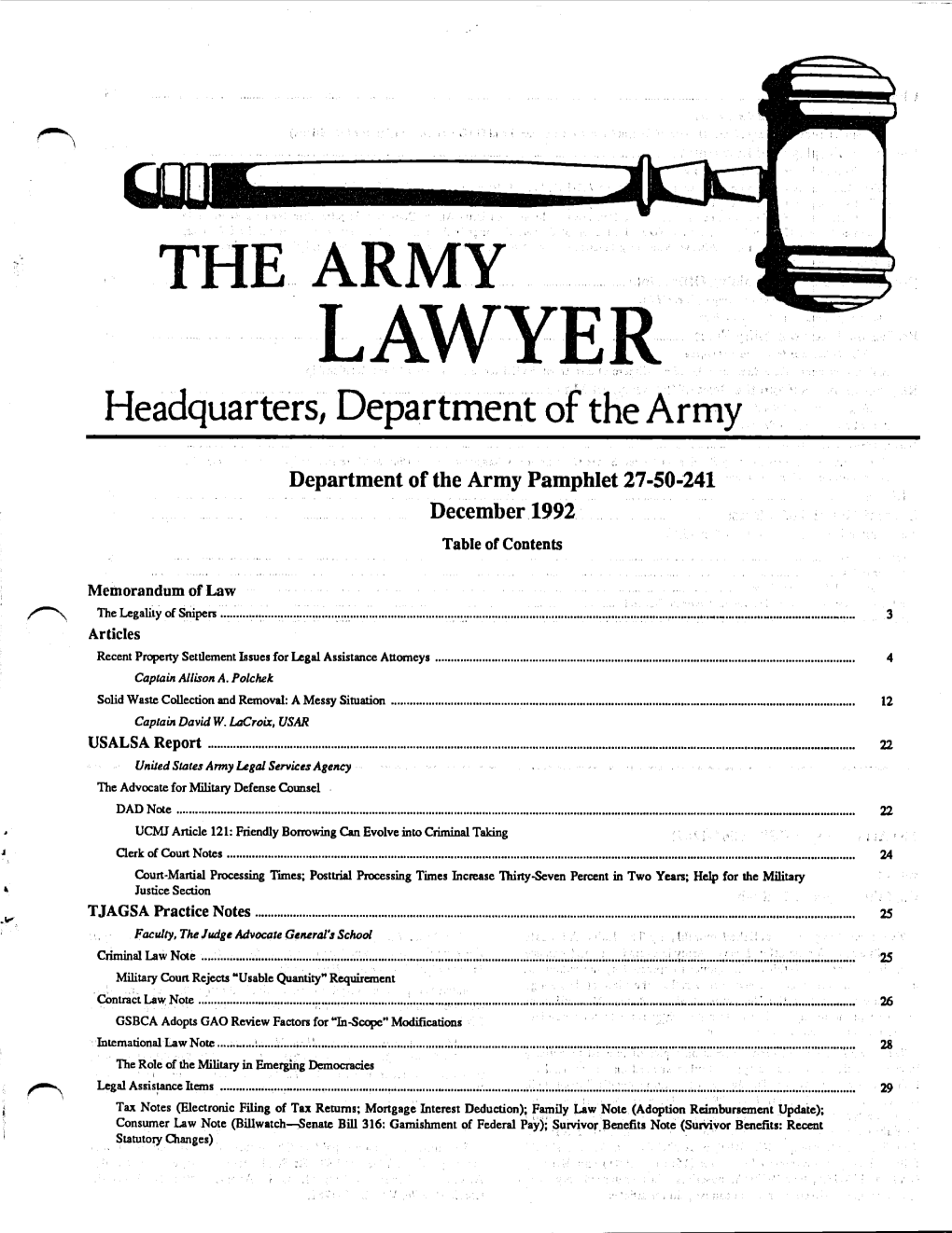 The Army Lawyer (Dec