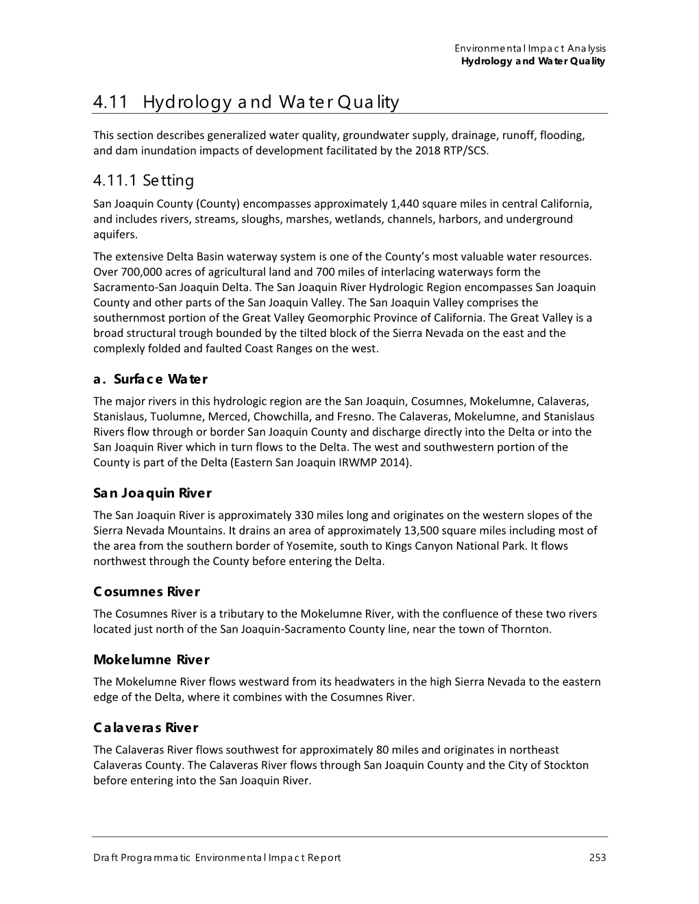 4.11 Hydrology and Water Quality