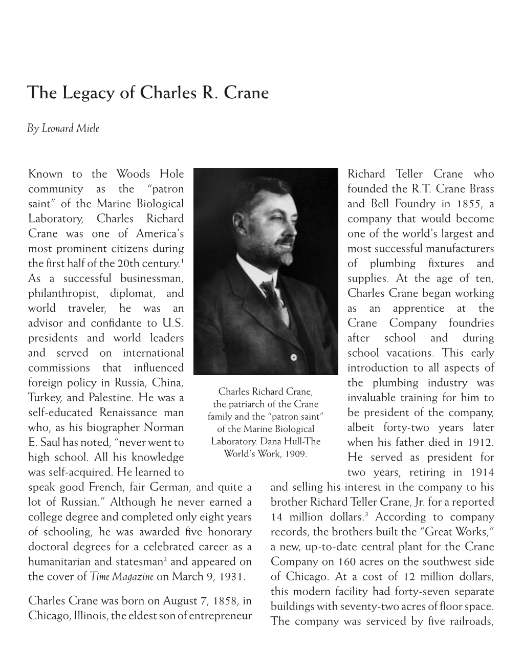 The Legacy of Charles R. Crane