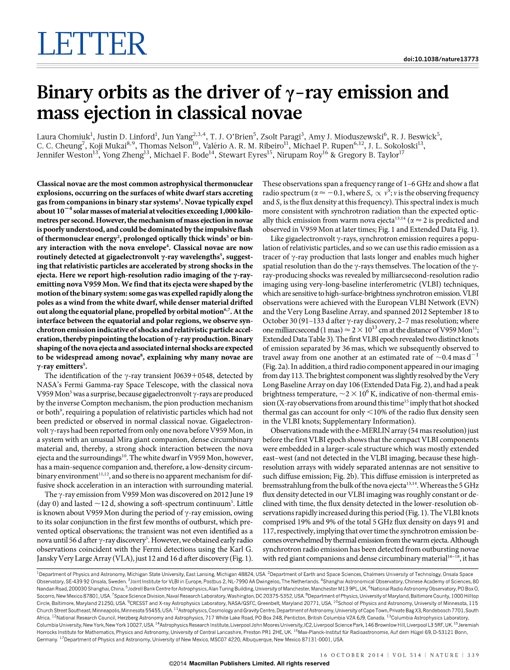 Binary Orbits As the Driver of Gamma