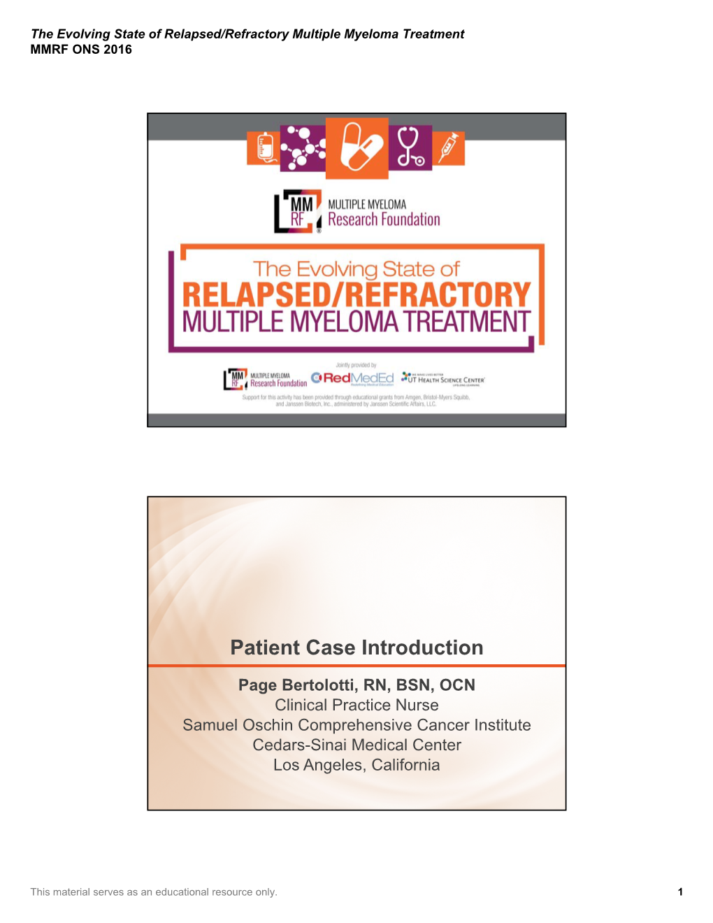 Patient Case Introduction