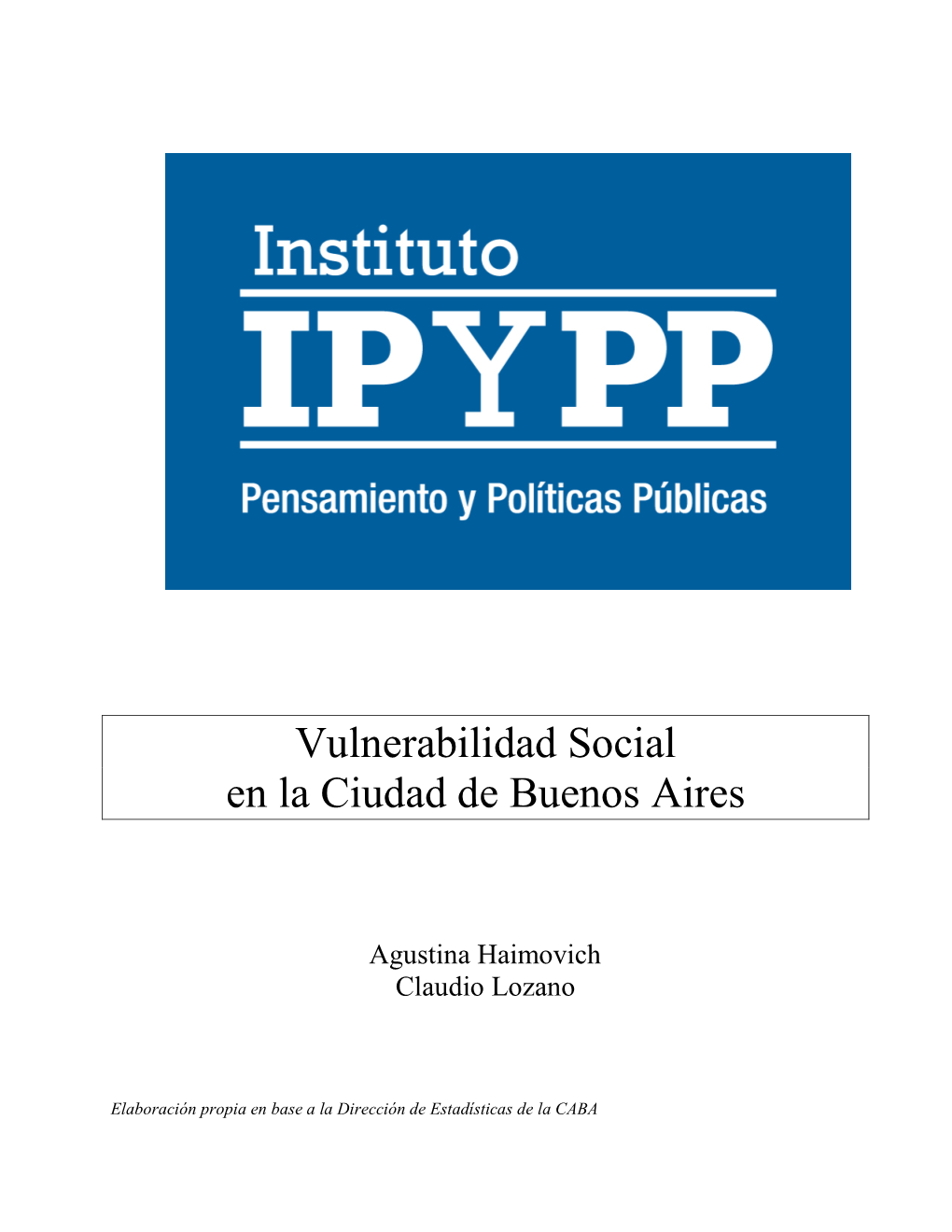 Vulnerabilidad Social En La Ciudad De Buenos Aires