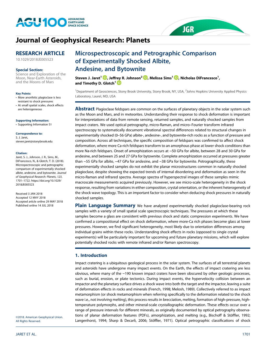 Microspectroscopic and Petrographic Comparison of Experimentally