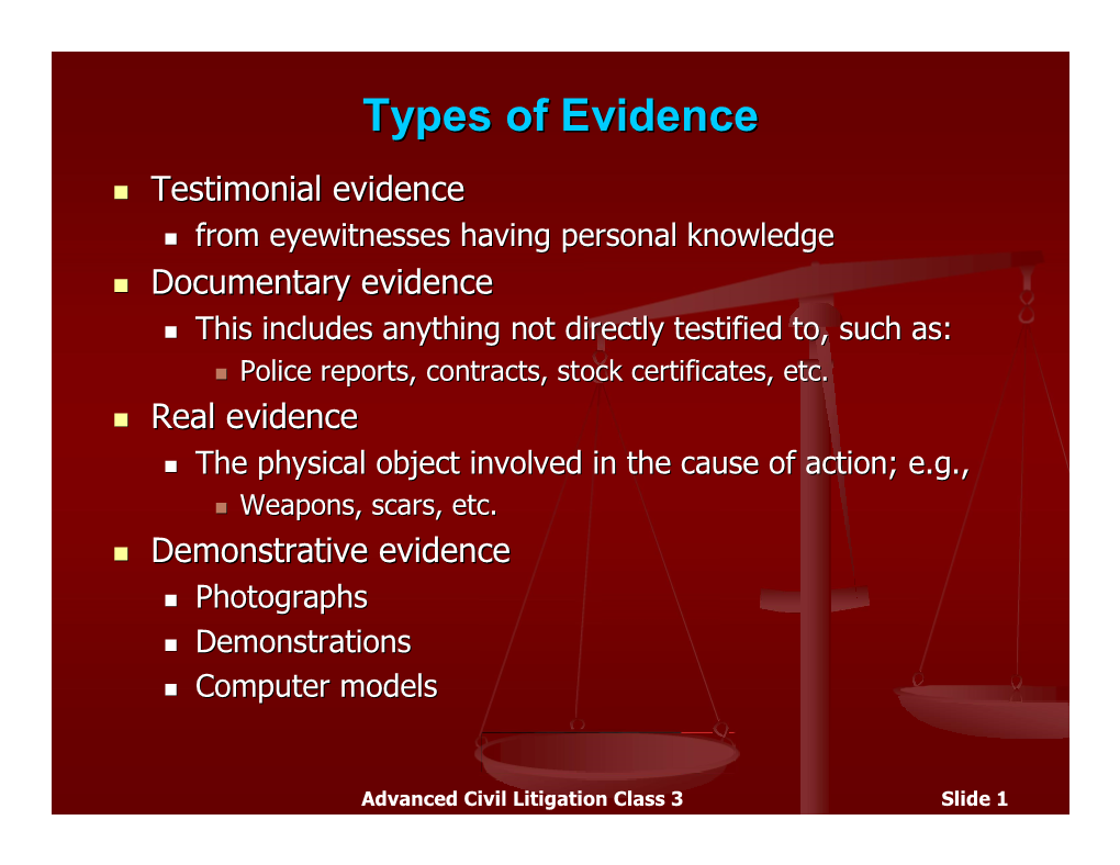 Types of Evidence