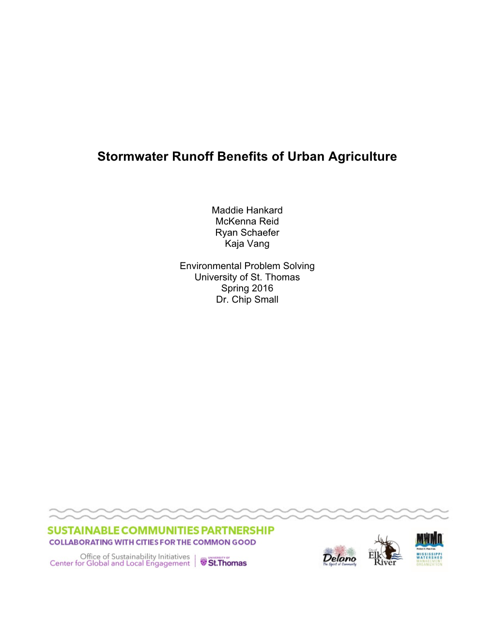 Stormwater Runoff Benefits of Urban Agriculture