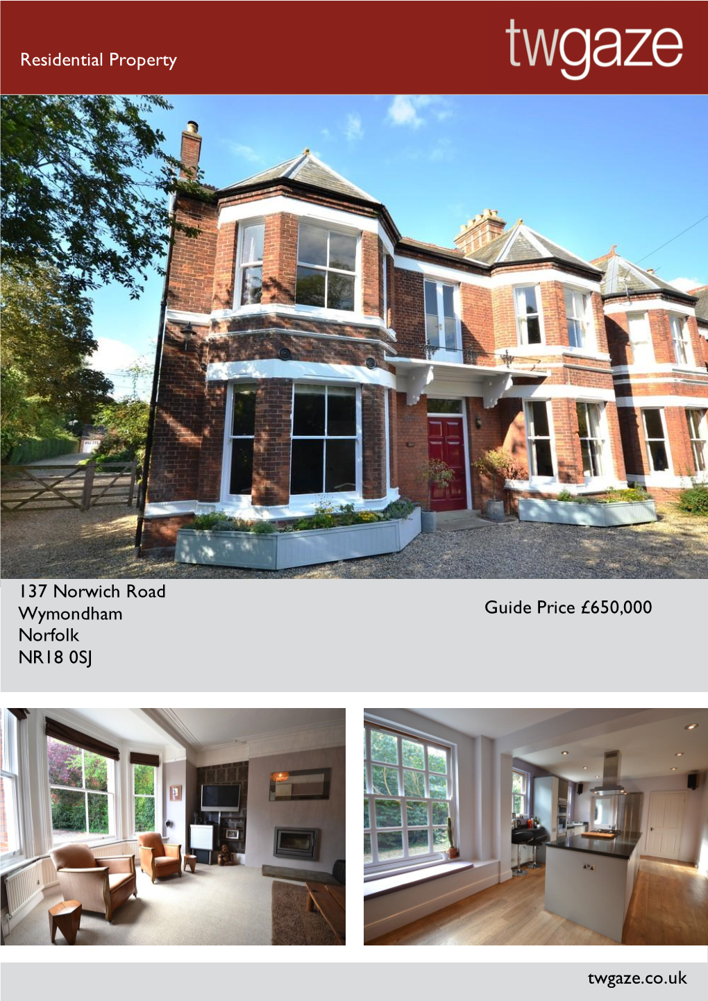 Residential Property 137 Norwich Road Wymondham Norfolk NR18