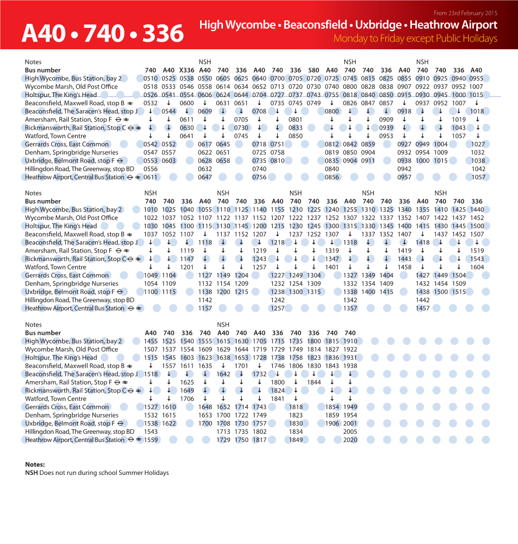 A40 • 740 • 336 High Wycombe • Beaconsfield • Uxbridge • Heathrow
