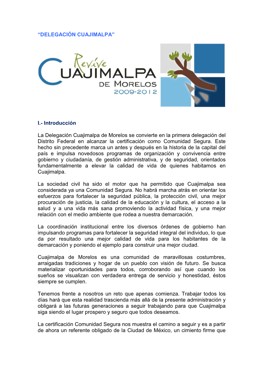 “Delegación Cuajimalpa”