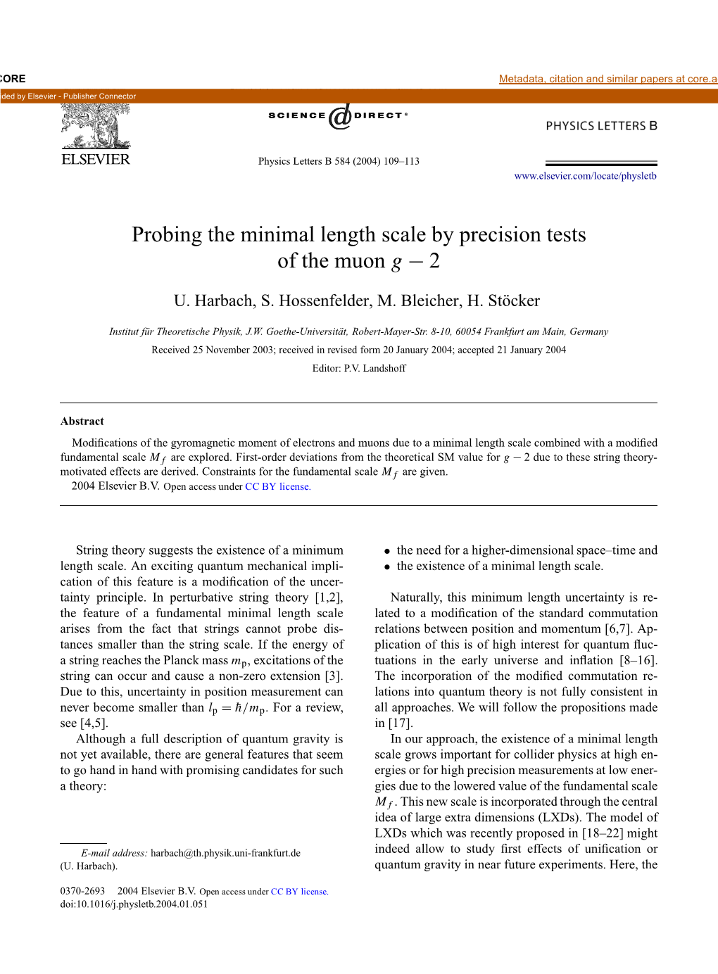 Probing the Minimal Length Scale by Precision Tests of the Muon Gâˆ'2