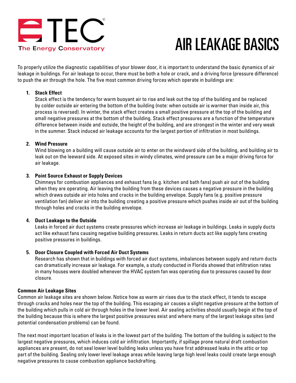 Air Leakage Basics