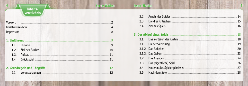 4 Lerne Watten Lerne Watten 5 Inhalts- Verzeichnis 2.2