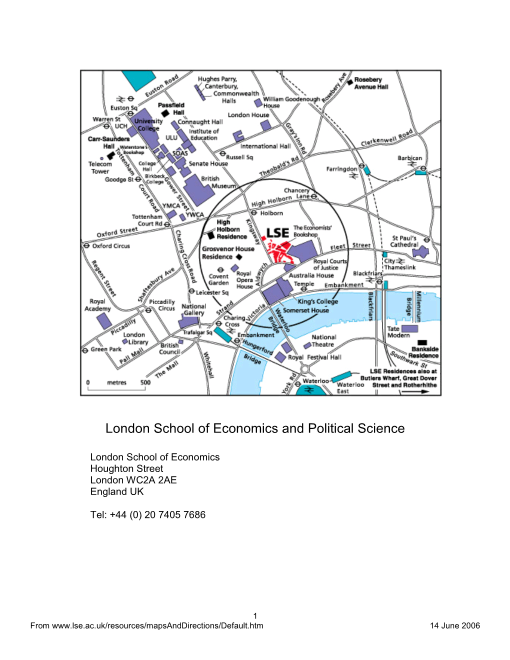 Maps: London School of Economics and Political Science