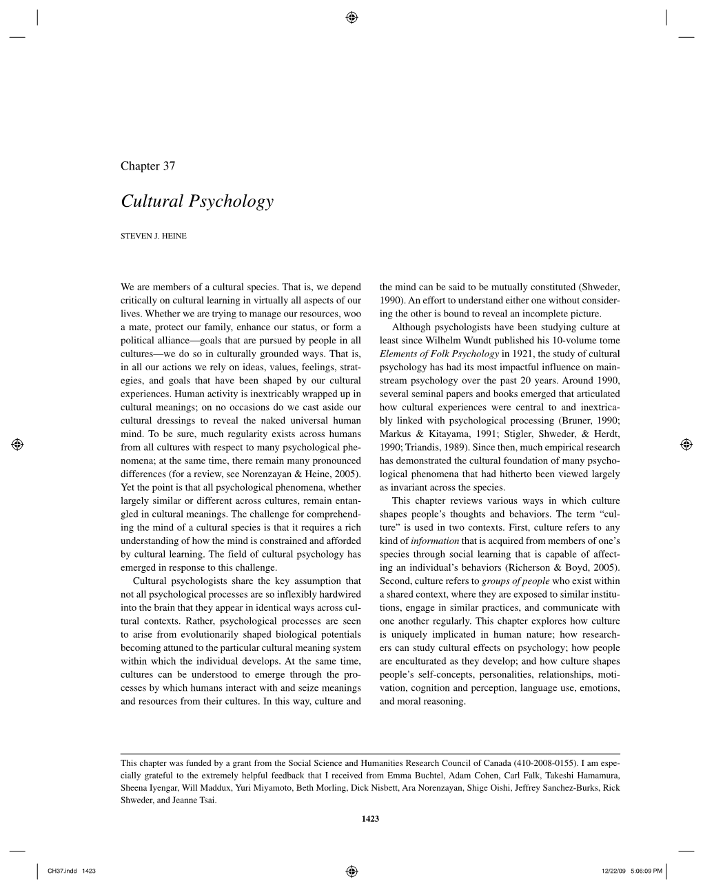 Cultural Psychology