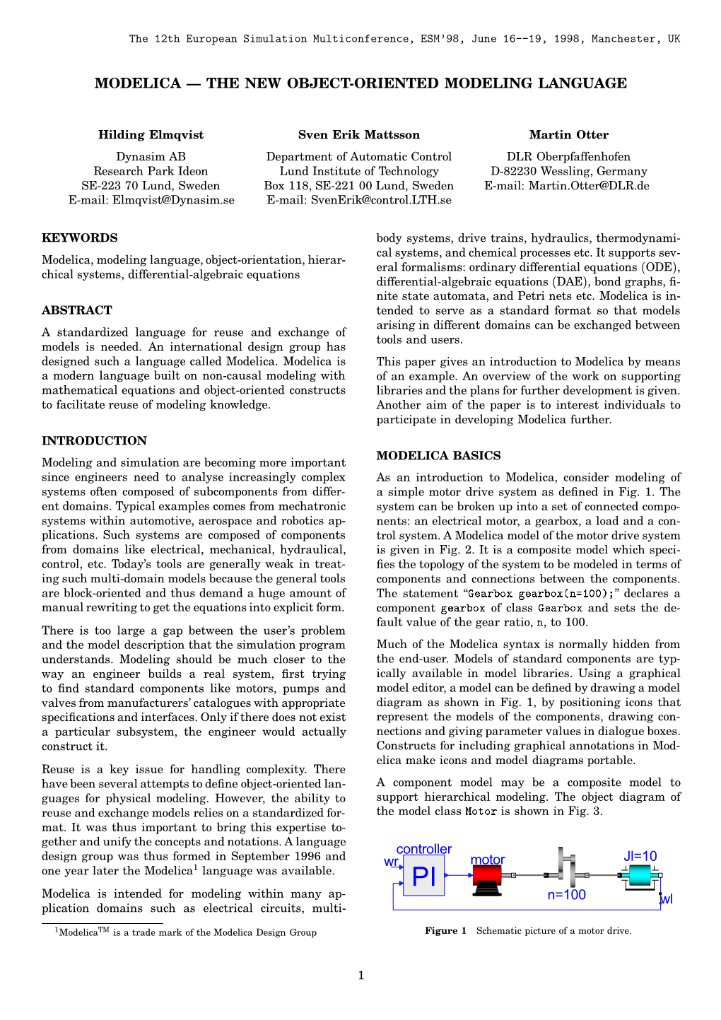 Modelica — the New Object-Oriented Modeling Language