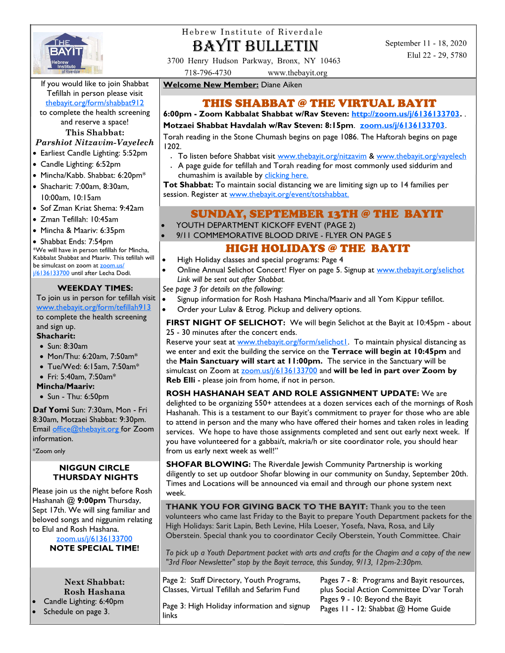 Bayit BULLETIN