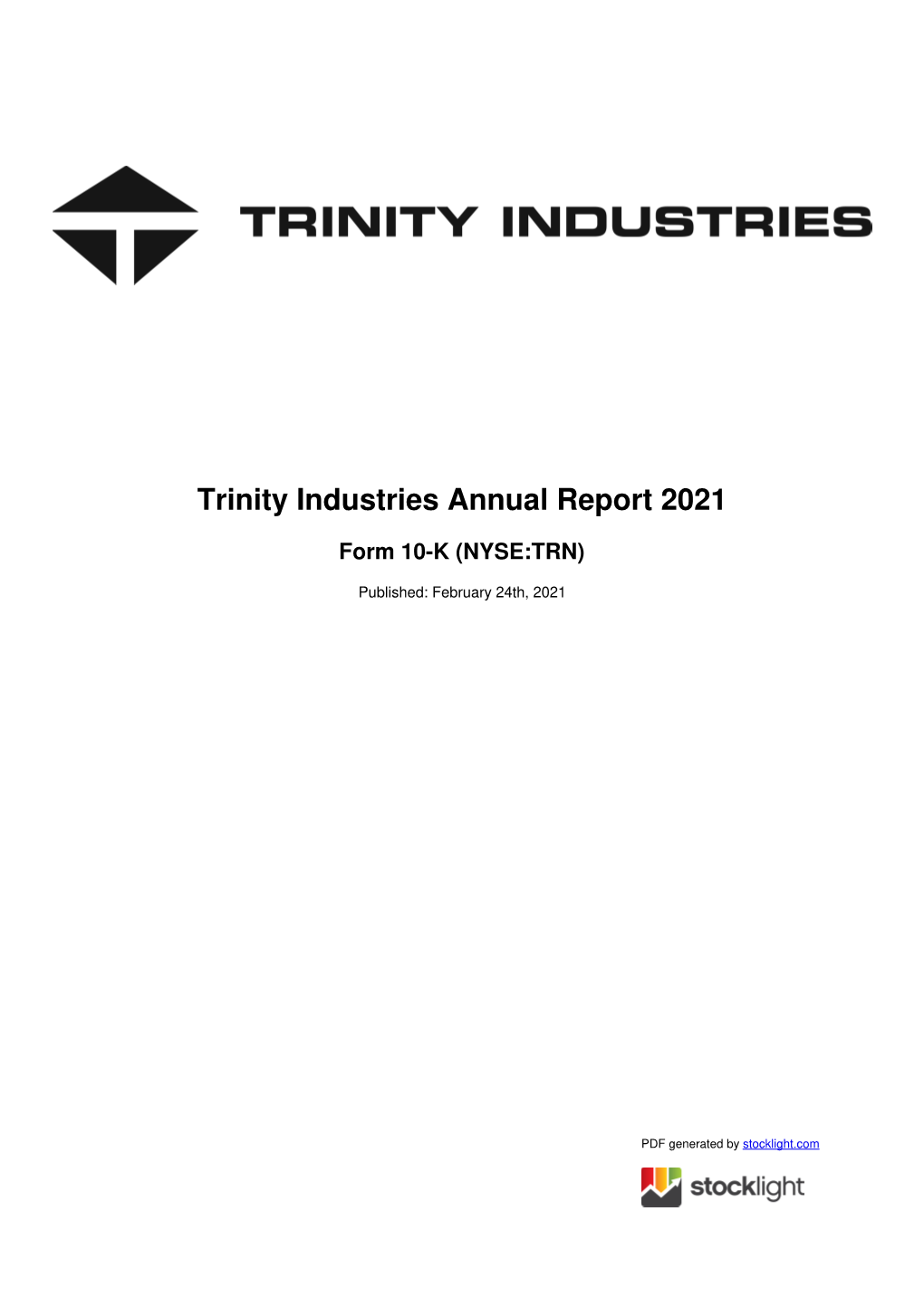 Trinity Industries Annual Report 2021