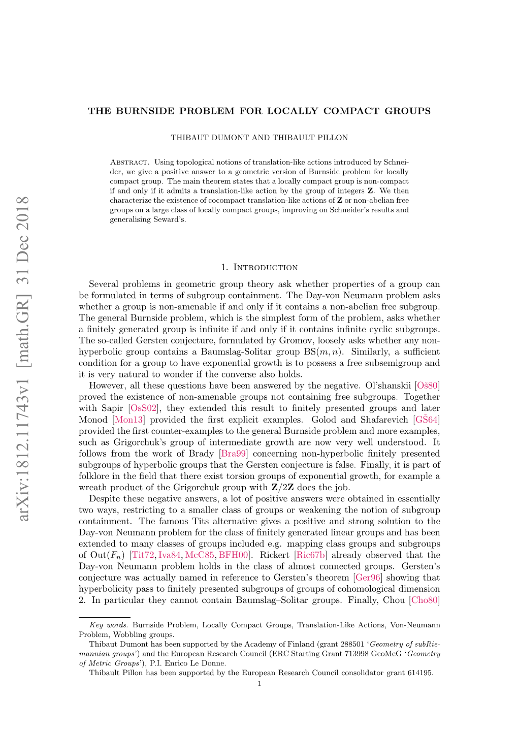 Arxiv:1812.11743V1 [Math.GR] 31 Dec 2018 Rbe,Wbln Groups